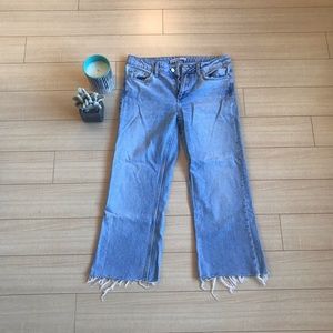 Zara denim high waist kick flare crop bootcut mom